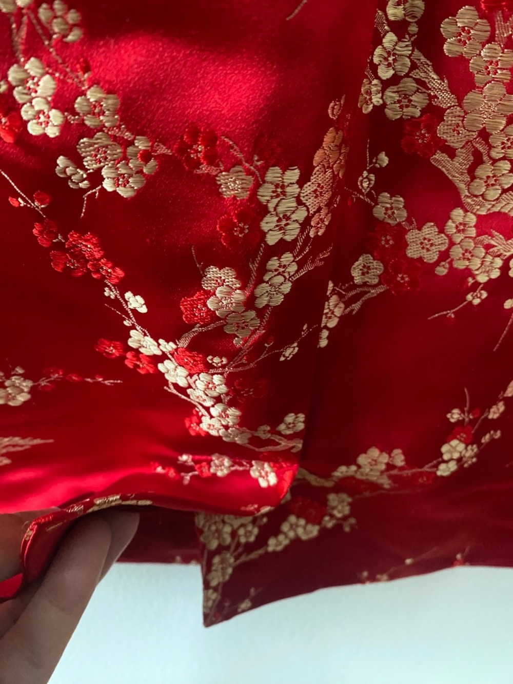 Y2K 90s Red and Gold Silk Dress Moda International size 4 - Picture 4 of 4